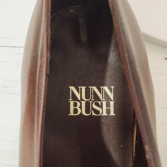 New Old Stock NOS Vintage Nunn Bush Brown Leather Loafer Slip On Shoes Sz 8.5D
