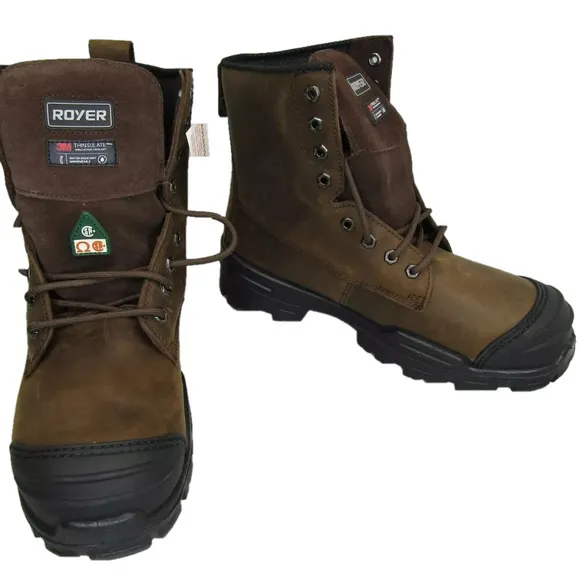 NEW ROYER 8&quot; Ventura Thinsulate Work Boots Waterproof Composite Toe Cap Size 11