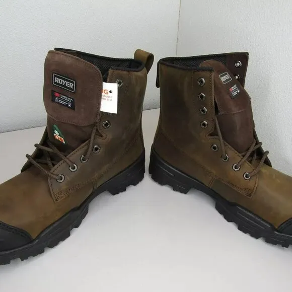 NEW ROYER 8&quot; Ventura Thinsulate Work Boots Waterproof Composite Toe Cap Size 11