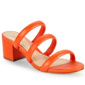 NEW! Schutz Bright Orange Olly Block Heel Leather Sandals - Size 7.5