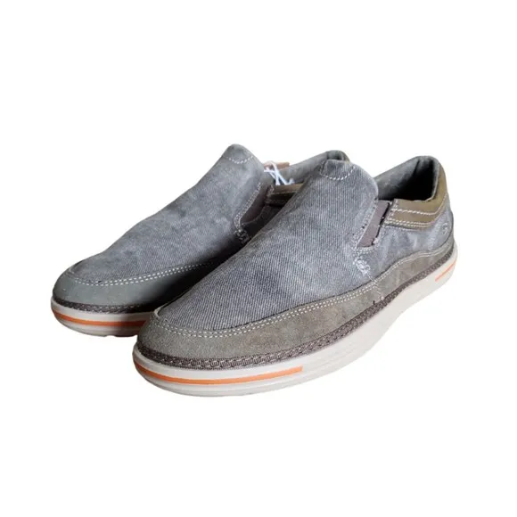 New Skechers Men's Expected Avillo Relaxed-Fit Khaki Slip-On 64109/Gray Size 9.5