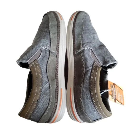 New Skechers Men's Expected Avillo Relaxed-Fit Khaki Slip-On 64109/Gray Size 9.5