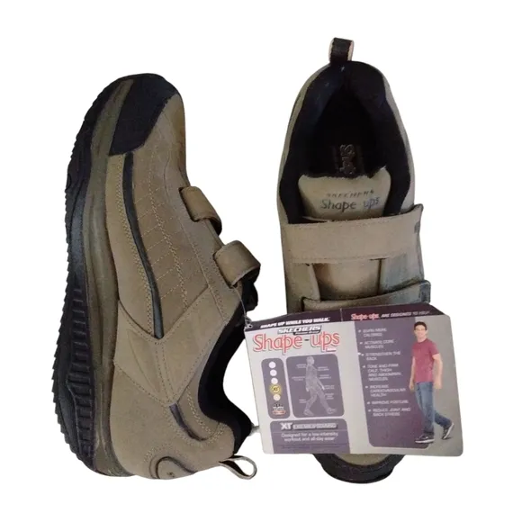NEW Skechers Shape Ups Men's Hiking Walking Toning Athletic Leather Shoes 10