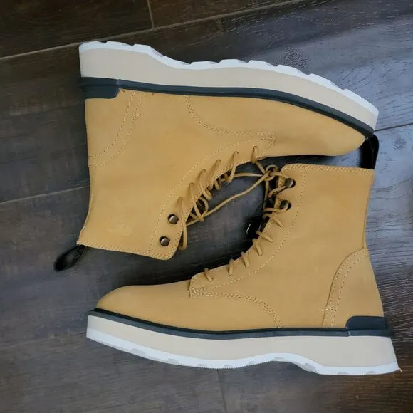 NEW Sorel Hi Line Boots Womens 8.5 Combat Utility Suede Neutral Outdoors Hiking