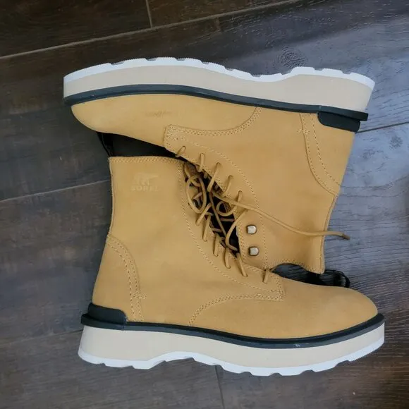 NEW Sorel Hi Line Boots Womens 8.5 Combat Utility Suede Neutral Outdoors Hiking