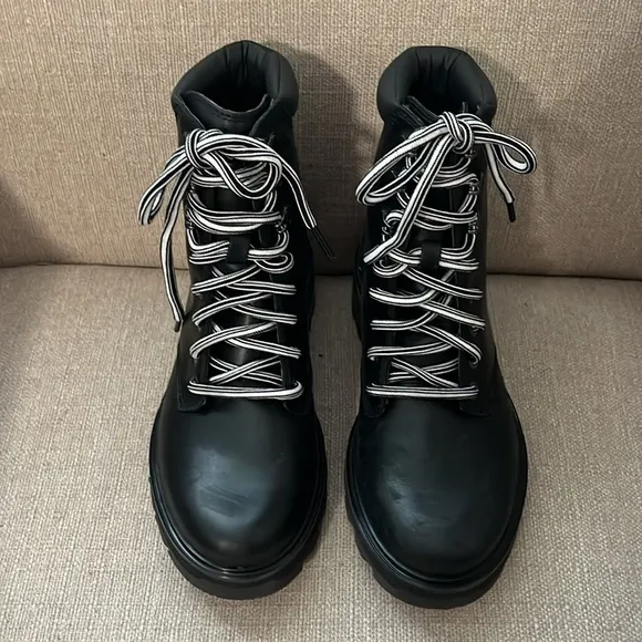 NEW! Sorel Lennox Black Leather Lace Up Waterproof Boots Size 7