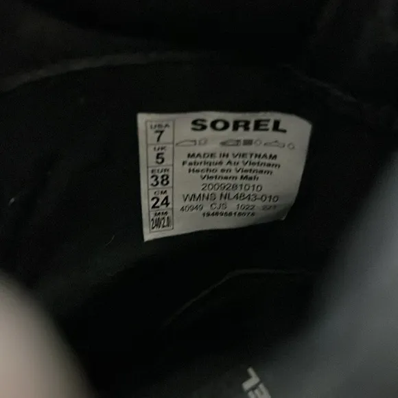 NEW! Sorel Lennox Black Leather Lace Up Waterproof Boots Size 7