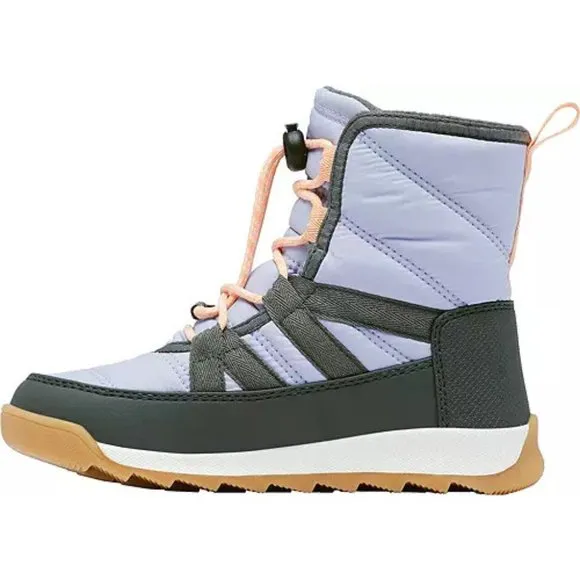 NEW Sorel Sizes 1-7 Kids' Whitney II Short Lace Winter Boots - Black/ Lavender