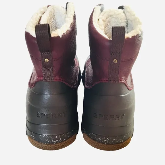 NEW Sperry Duck Boots Men’s 12 Duck Float Lined Leather Lace-up Brown/ Burgundy