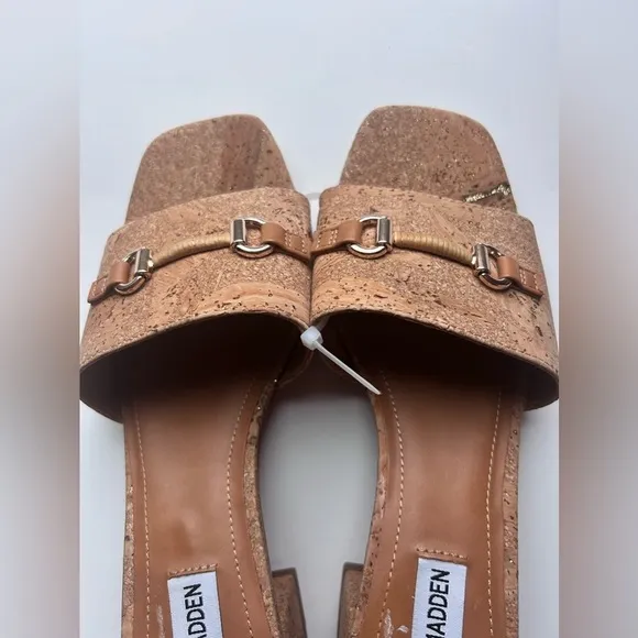 New Steve Madden brown , beige cork shoes sandals size 10 slip on