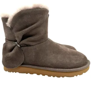New UGG Classic Mini Twist Suede Mole Boots SIZE 6 Sheepskin Winter Cottage NIB