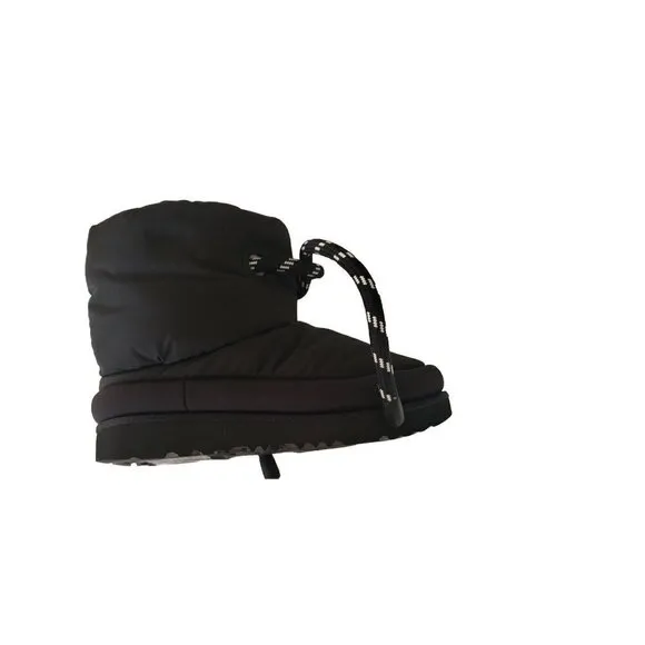 NEW UGG LITTLE KID CLASSIC MAXI SHORT BLACK NYLON PUFF WINTER BOOTS SZ 13 US