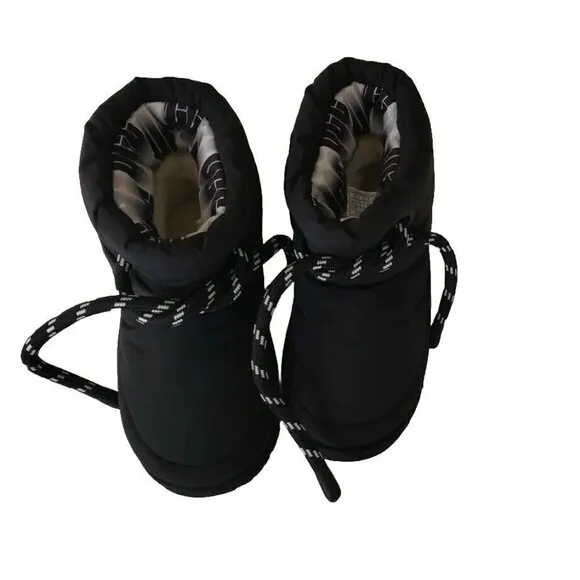 NEW UGG LITTLE KID CLASSIC MAXI SHORT BLACK NYLON PUFF WINTER BOOTS SZ 13 US