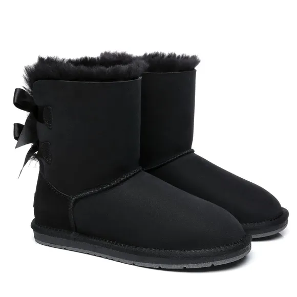 New!! UGG Premium Double Bow- Black- Size 10
