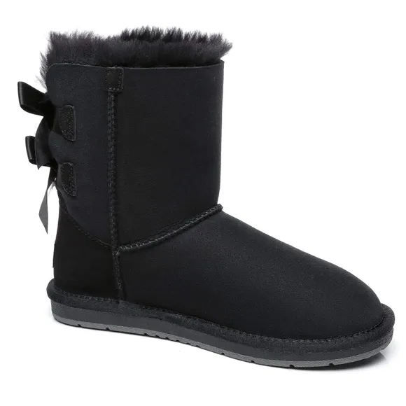 New!! UGG Premium Double Bow- Black- Size 10
