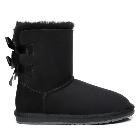 New!! UGG Premium Double Bow- Black- Size 10