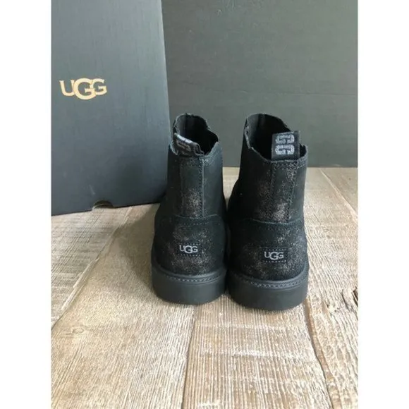 NEW UGG Unisex-Child K Bolden black Metallic Fashion Boots size 6