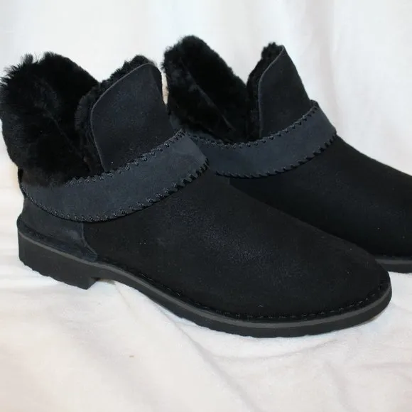 NEW UGG WOMEN'S MCKAY‎ ANKLE SUEDE SHEARLING LINED BOOTS BOOTIES BLACK