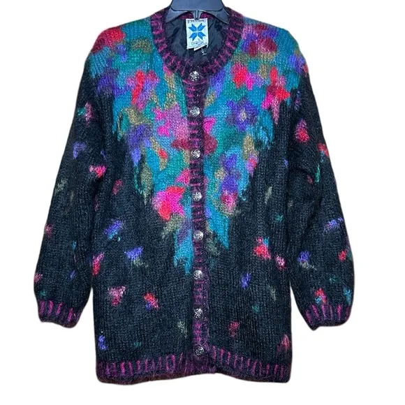 NEW VTG 90's Icelandic Design Oversized Mohair Wool Lined Sweater Size Medium