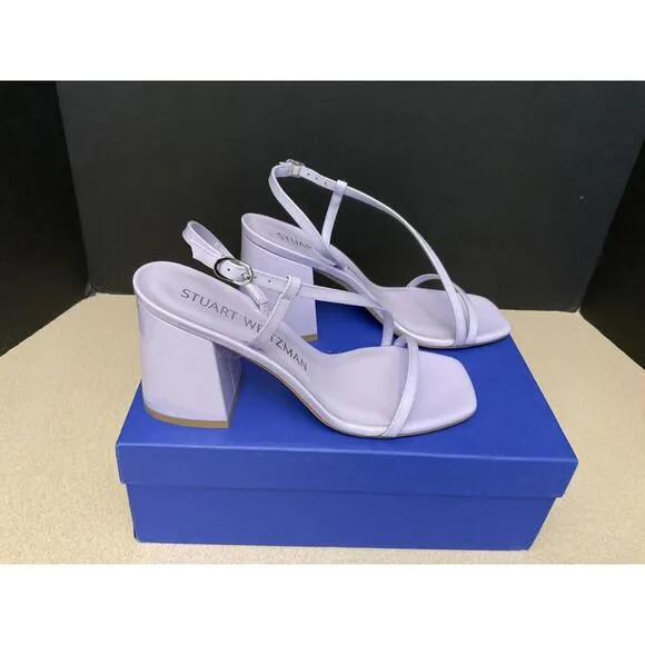 New! Womens Stuart Weitzman Soiree 85 Purple Block Heel Sandals. Size 8.5B. Nice