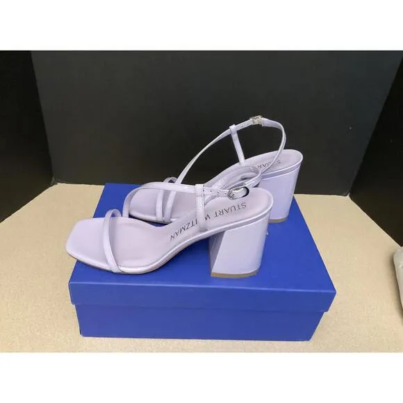 New! Womens Stuart Weitzman Soiree 85 Purple Block Heel Sandals. Size 8.5B. Nice