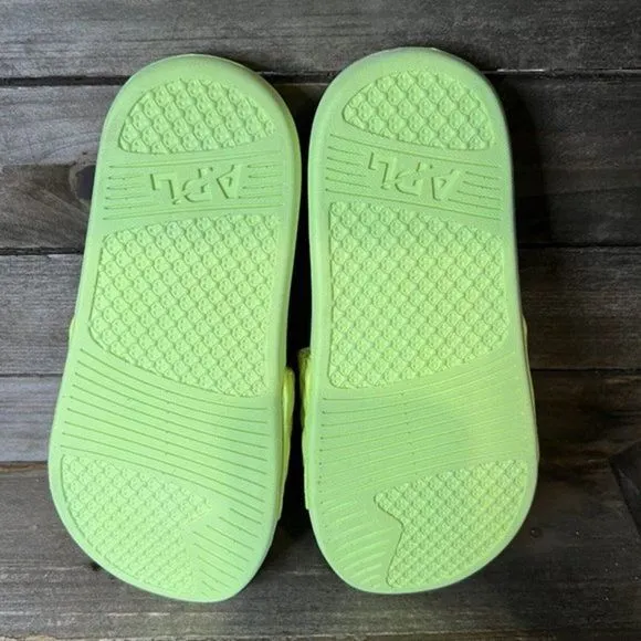 New Womens APL Lusso Highlighter Yellow Green Slides Sandals Shoes Size 5 M NWOB