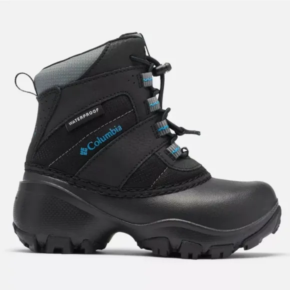new!Columbia youth rope tow Kids' Black Waterproof Boots sz 4