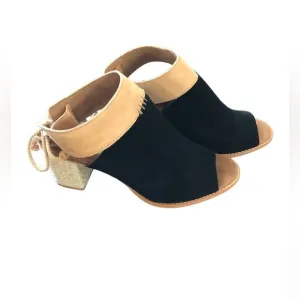 NEW⭐️TOM’S BLACK SUEDE GLADIATOR HEELS SIZE 9.5 Leather upper spring summer fall