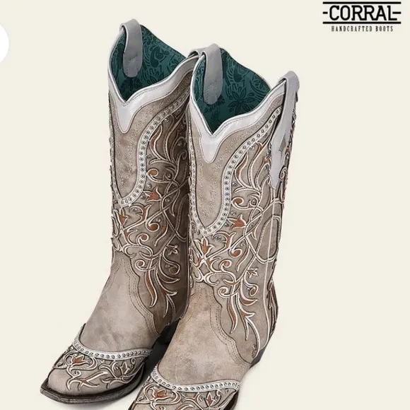NIB Corral White Cowgirl Western Boots