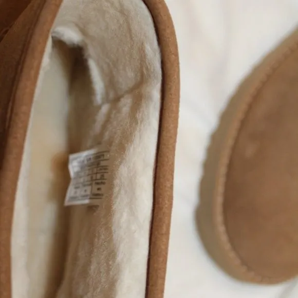 NIB UGG WOMEN'S CLASSIC MINI‎ ZIP SUEDE SHEARLING BOOTIE BOOTS CHESTNUT