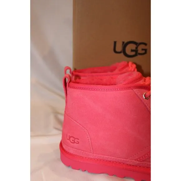 NIB UGG WOMEN'S NEUMEL CHUKKA SUEDE SHEARLING LINED ANKLE BOOTS PGW PINK SZ 8