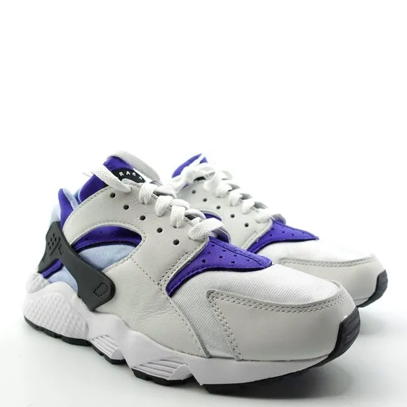 Nike Air Huarache White Aluminum Black Sneakers DH4439 100 Womens Size 7