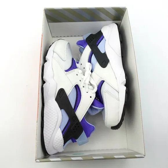 Nike Air Huarache White Aluminum Black Sneakers DH4439 100 Womens Size 7