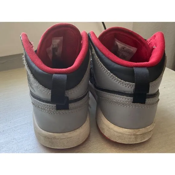 Nike Air Jordan 1 Mid Kids Sneakers Black/Gray/Red Size 13C