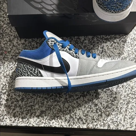 Nike Air Jordan 1s Men's Shoes - Blue and Grey
