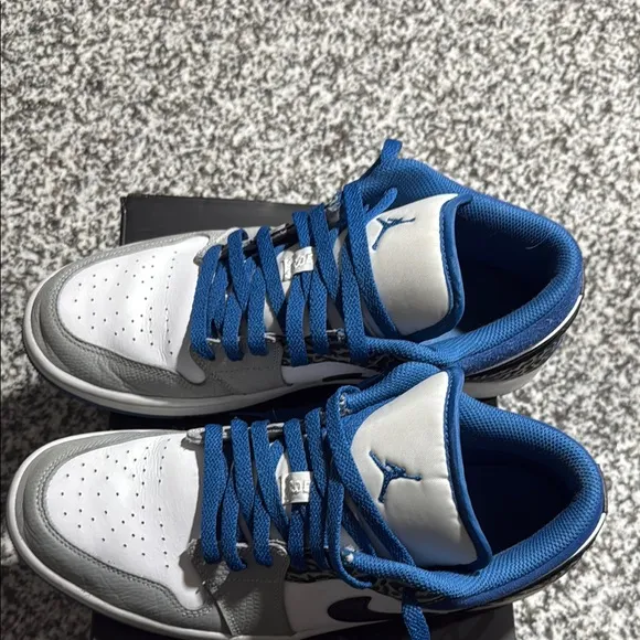 Nike Air Jordan 1s Men's Shoes - Blue and Grey