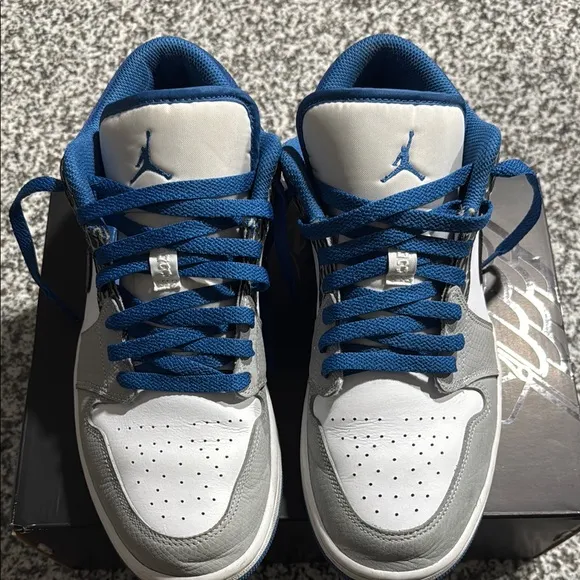 Nike Air Jordan 1s Men's Shoes - Blue and Grey