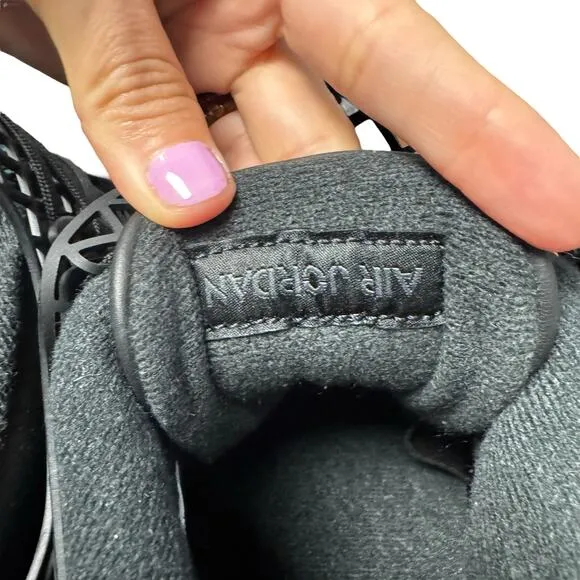 Nike Air Jordan Black 4 Net Lace Up Basket Ball Athletic Shoes Womens 9