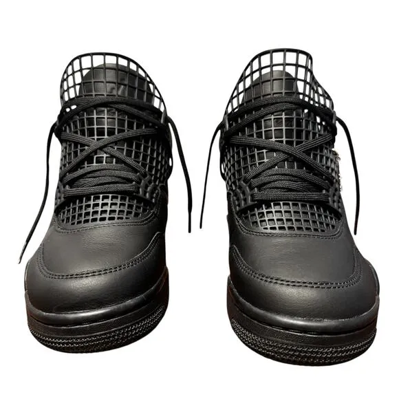 Nike Air Jordan Black 4 Net Lace Up Basket Ball Athletic Shoes Womens 9