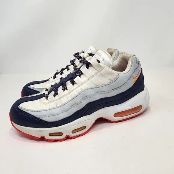 Nike Air Max 95 Midnight Navy Laser Orange Womens Running Shoes Size 8 Athletic