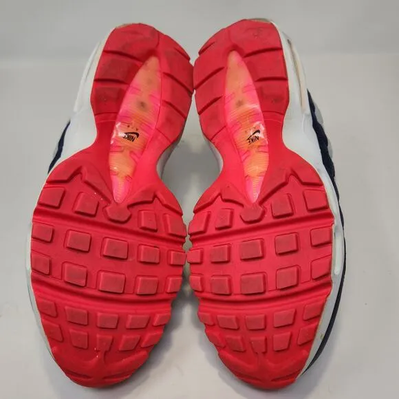 Nike Air Max 95 Midnight Navy Laser Orange Womens Running Shoes Size 8 Athletic