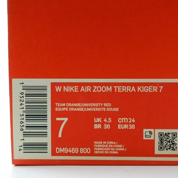 Nike Air Zoom Terra Kiger 7 Team Orange University Red DM9469-800 Womens Size 7