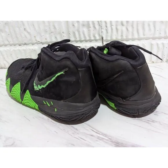Nike Boys Black &amp; Green Lace-Up Kyrie 4 EP ‘Halloween’ Sneakers Shoes Size 7Y