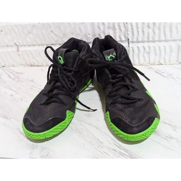 Nike Boys Black &amp; Green Lace-Up Kyrie 4 EP ‘Halloween’ Sneakers Shoes Size 7Y