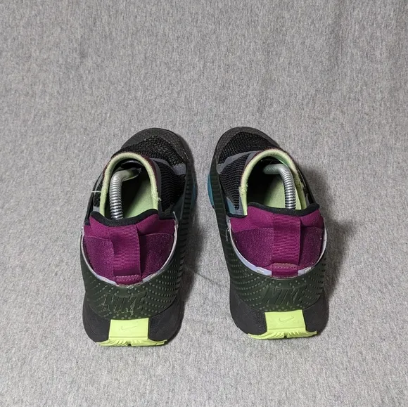Nike Go FlyEase Kids Shoe's 4.5 Black Purple Lime Slip On Shoe CW5883-004