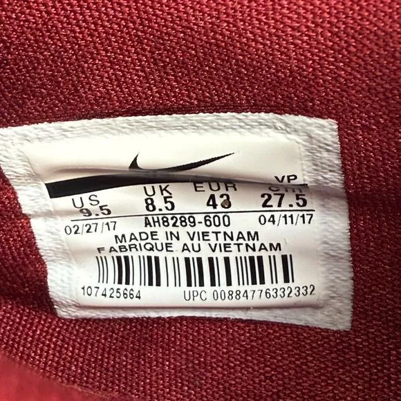Nike LeBron 13 Low Premium 'Team Red Gum' sneaker shoes men’s size 9.5