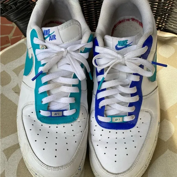 Nike men’s Air Force One custom drip blue size 12