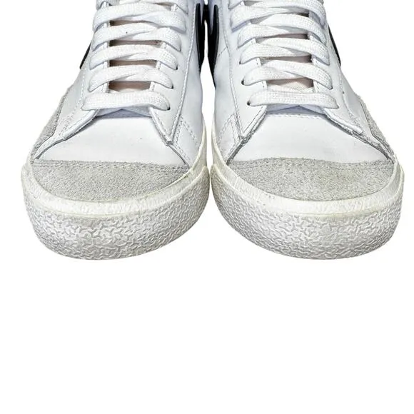 Nike White Black Leather Retro Blazer Mid '77 Shoes Womens 8