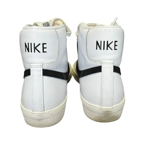 Nike White Black Leather Retro Blazer Mid '77 Shoes Womens 8