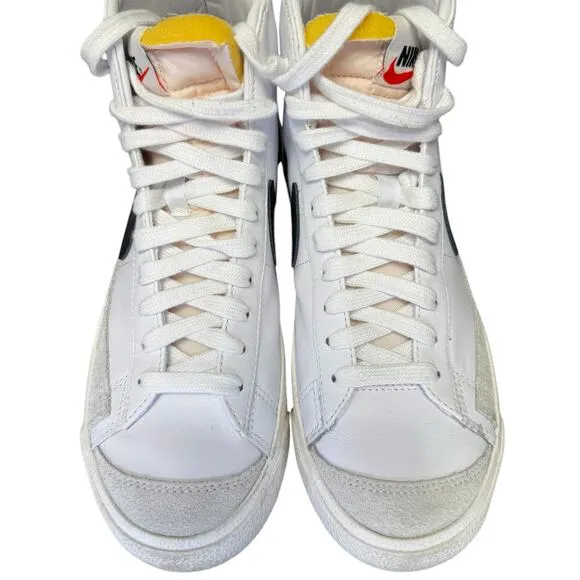 Nike White Black Leather Retro Blazer Mid '77 Shoes Womens 8